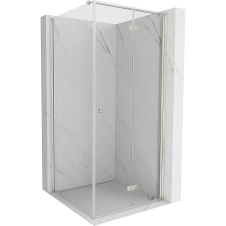 Mexen Mist-F cabina de ducha plegable derecha 120 x 120 cm, transparente, níquel cepillado - 8A6T-120-120-97-00-P