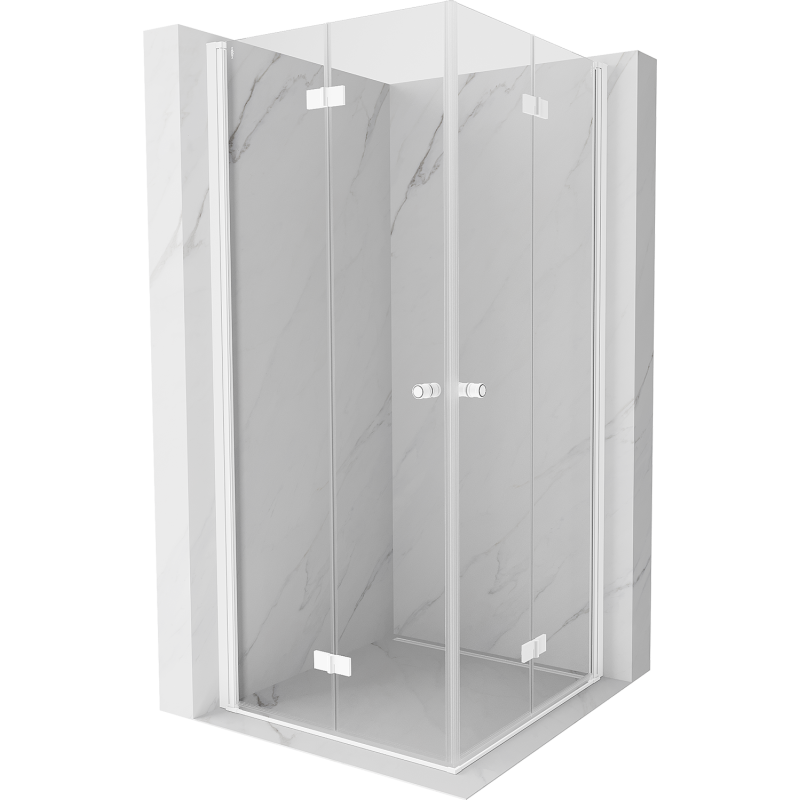 Mexen Mist-F Duo folding shower cabin 70 x 70 cm, transparent, white - 8A6-070L-070P-20-00