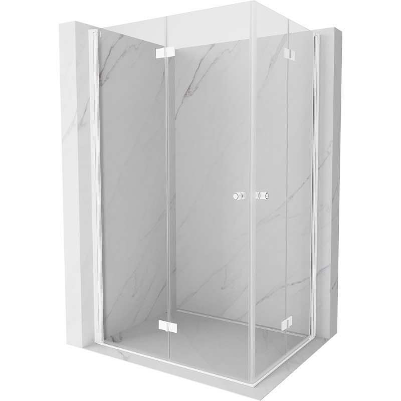 Mexen Mist-F Duo cabina de ducha plegable izquierda 100 x 85 cm, transparente, blanca - 8A6-100L-085P-20-00