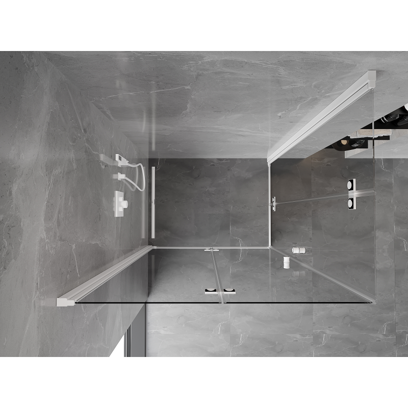 Mexen Mist-F Dúo cabina de ducha plegable izquierda 120 x 85 cm, transparente, blanca - 8A6-120L-085P-20-00