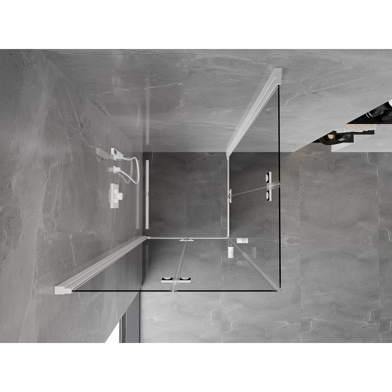 Mexen Mist-F Cabine de douche pliante Duo 90 x 90 cm, transparente, blanche - 8A6-090L-090P-20-00