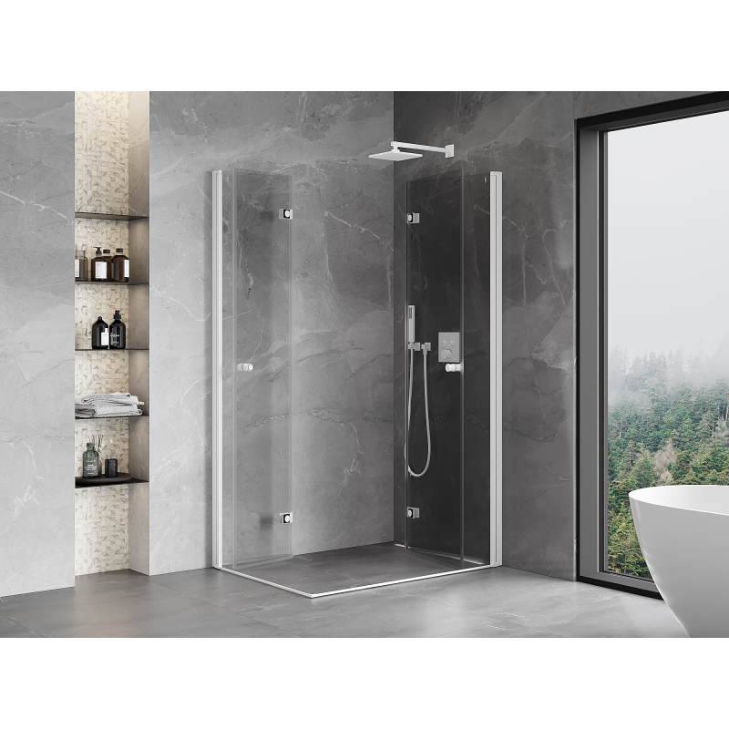 Mexen Mist-F Duo kabina prysznicowa składana prawa 85 x 95 cm, transparent, biała - 8A6-085L-095P-20-00