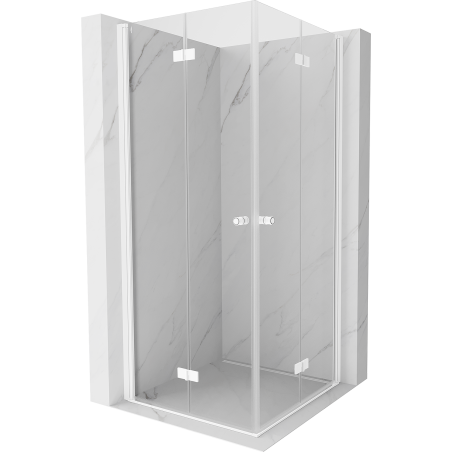Mexen Mist-F Duo Faltbare Duschkabine 100 x 100 cm, transparent, weiß - 8A6-100L-100P-20-00