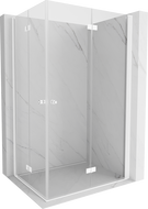 Mexen Mist-F Διπλό πτυσσόμενο ντους δεξιά 85 x 110 cm, διαφανές, λευκό