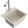 Mexen Milo évier de cuisine en granit 1 bac avec robinet de cuisine Duero, beige - 6505-69-671600-00