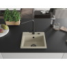 Mexen Milo Évier en granit à 1 bac avec robinet de cuisine Duero, beige - 6505-69-671600-70