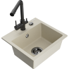Mexen Milo fregadero de granito de 1 compartimento con grifo de cocina Duero, beige - 6505-69-671600-70