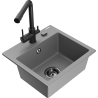 Mexen Milo fregadero de granito de 1 seno con grifo de cocina Duero, gris - 6505-71-671600-70-B