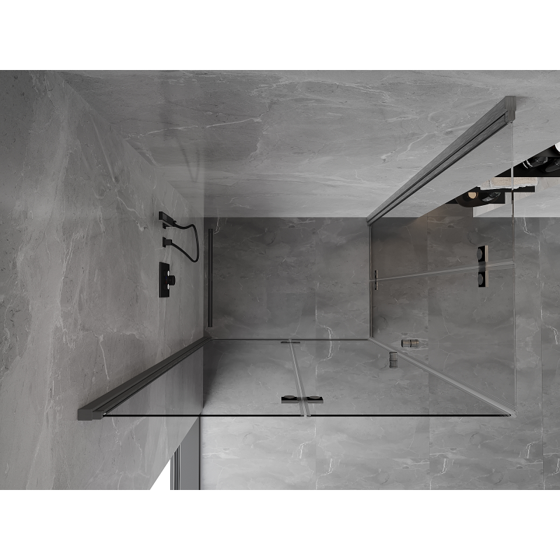 Mexen Mist-F Duo kabina prysznicowa składana lewa 110 x 105 cm, transparent, gun gray szczotkowany - 8A6-110L-105P-66-00