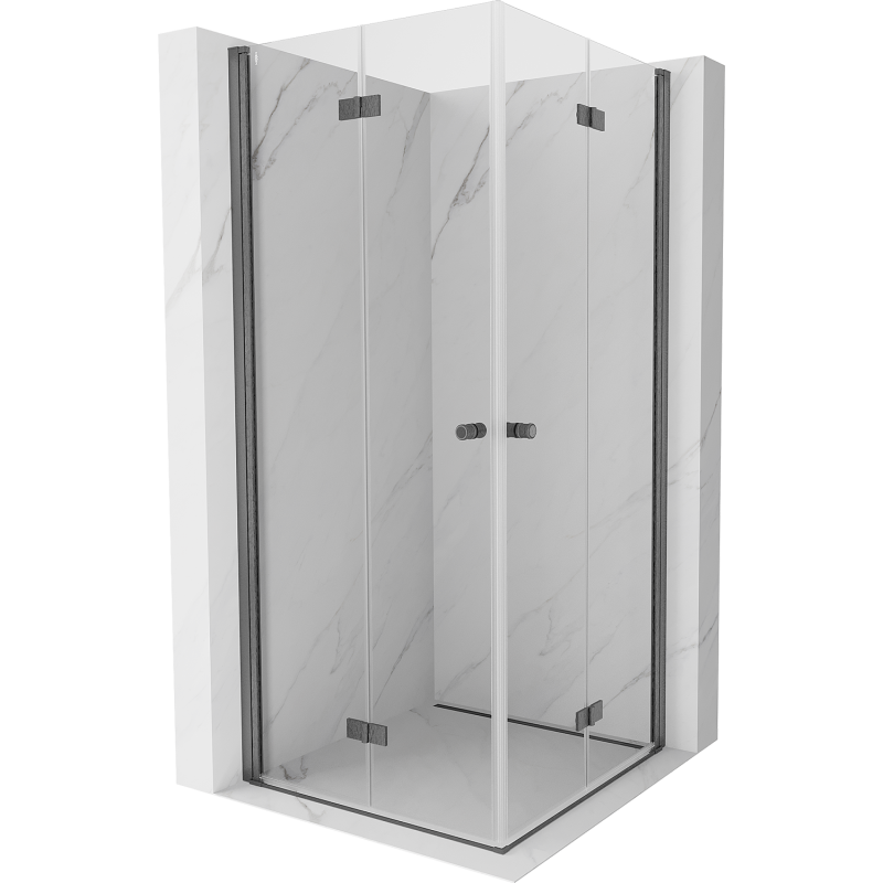 Mexen Mist-F Duo cabine de douche pliante 115 x 115 cm, transparent, gris canon brossé - 8A6-115L-115P-66-00