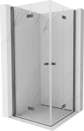 Mexen Mist-F Duo vikbar duschkabin 115 x 115 cm, transparent, borstad kanongrå - 8A6-115L-115P-66-00