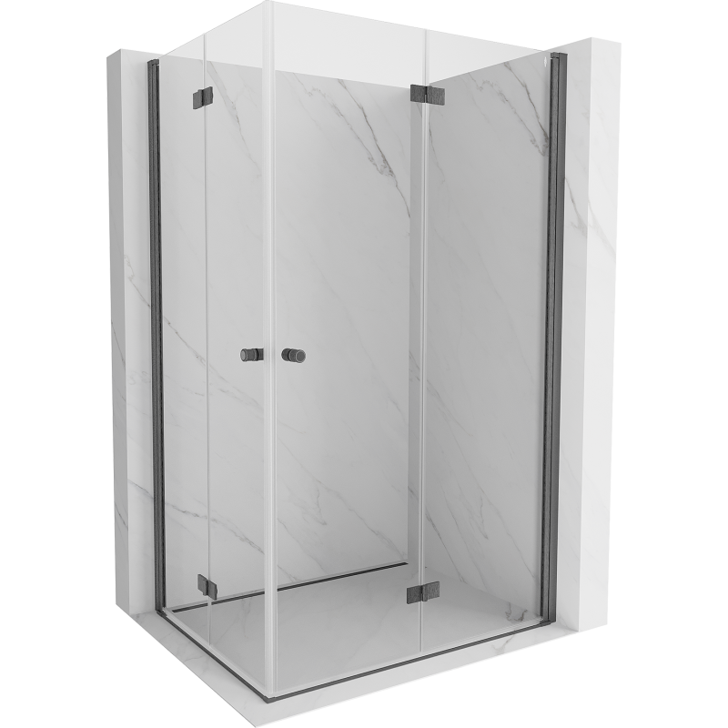 Mexen Mist-F Duo vikbar duschkabin höger 115 x 120 cm, transparent, borstad grå - 8A6-115L-120P-66-00