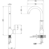 Mexen Carlos granite sink 1.5-bowl with Telma kitchen tap, black - 6518-77-670200-50-B