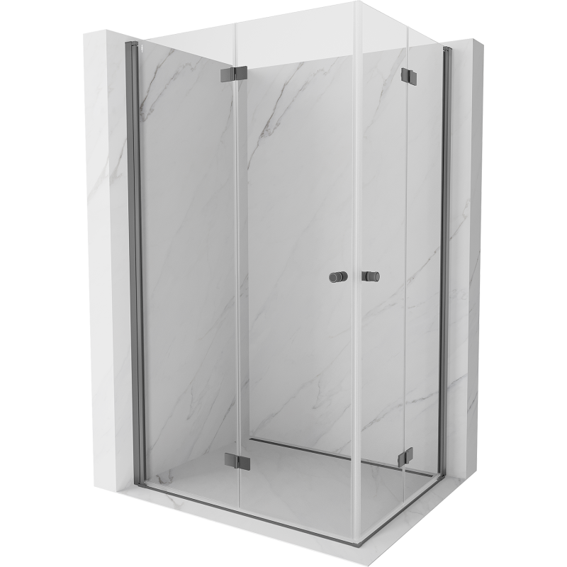 Mexen Mist-F Duo kabina prysznicowa składana lewa 95 x 80 cm, transparent, gun metal - 8A6-095L-080P-95-00