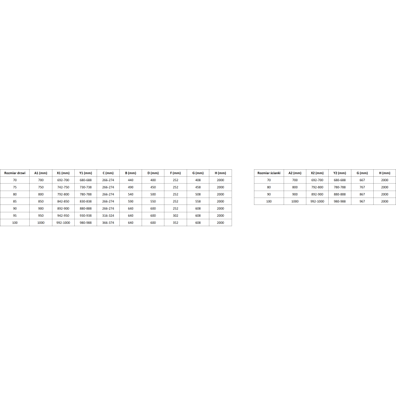 Mexen Lunar L cabine de duche pivotante direita 80 x 90 cm, transparente, cromada - 834L-080-090-01-00-P