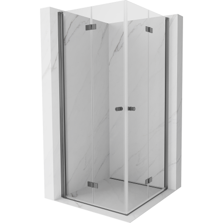 Mexen Mist-F Duo faltbare Duschkabine 105 x 105 cm, transparent, Gun Metal - 8A6-105L-105P-95-00