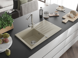 Mexen Cesar 1-kauseline granitaalusega kraanikauss ja Duero köögisegisti, beež - 6514-69-671600-00