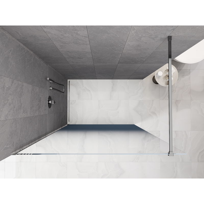 Mexen Kioto ścianka prysznicowa Walk-in 110 x 200 cm, ombre niebieska 8 mm, chrom - 800-110-101-01-46