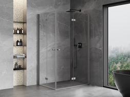 Mexen Mist-F Διπλή καμπίνα ντουζιέρας αναδιπλούμενη δεξιά 75 x 120 cm, διαφανής,