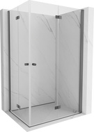 Mexen Mist-F Dubbele vouwdeur douchecabine rechts 75 x 120 cm, transparant, kanonnenmetaal - 8A6-075L-120P-95-00