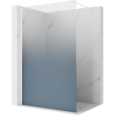 Mexen Kioto ścianka prysznicowa Walk-in 70 x 200 cm, ombre niebieska 8 mm, biała - 800-070-101-20-46