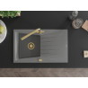 Mexen Cesar fregadero de granito de 1 seno con escurridor y grifo de cocina Duero, gris - 6514-71-671600-50