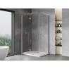 Mexen Mist-F Duo zložljiva tuš kabina leva 85 x 70 cm, prozorna, brušen nikelj - 8A6-085L-070P-97-00