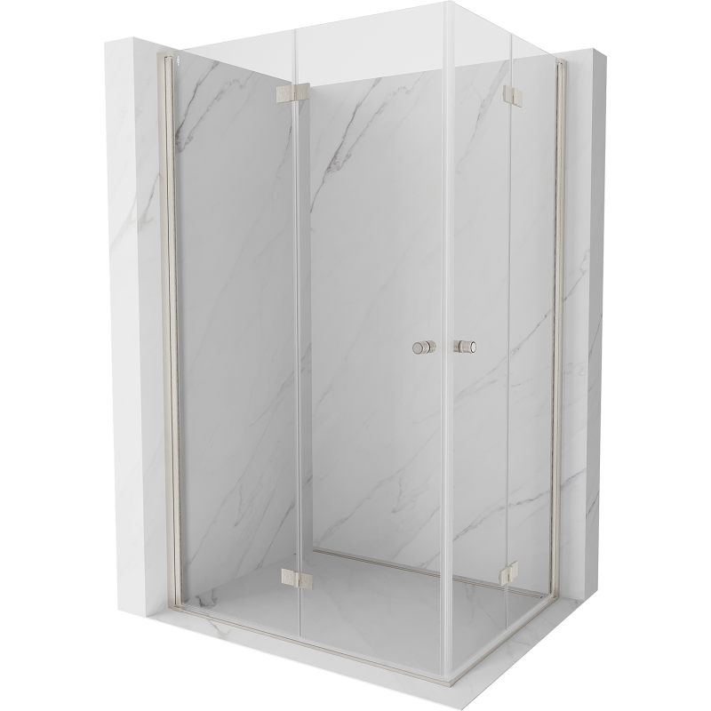 Mexen Mist-F Duo cabina de ducha plegable izquierda 85 x 70 cm, transparente, níquel cepillado - 8A6-085L-070P-97-00