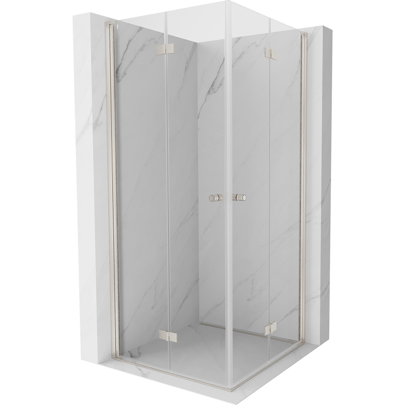 Mexen Mist-F Cabine de douche pliante Duo 75 x 75 cm, transparent, nickel brossé - 8A6-075L-075P-97-00