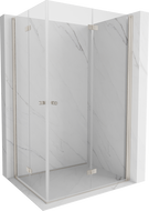 Mexen Mist-F Duo vikbar duschkabin höger 90 x 100 cm, transparent, borstad nickel - 8A6-090L-100P-97-00