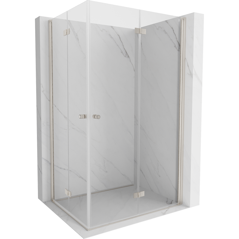 Mexen Mist-F Duo duschkabin vikbar höger 85 x 120 cm, transparent, borstad nickel - 8A6-085L-120P-97-00