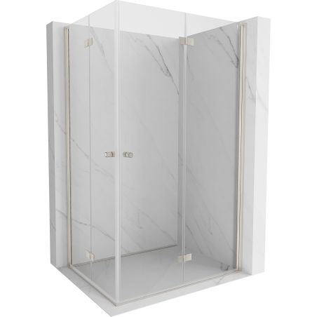 Mexen Mist-F Duo cabine de douche pliante droite 85 x 120 cm, transparent, nickel brossé - 8A6-085L-120P-97-00