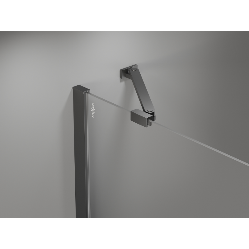 Mexen Mist asymmetric hinged pentagonal shower cabin 80 x 100 cm, transparent, gun metal - 8A8-080-100-95-00