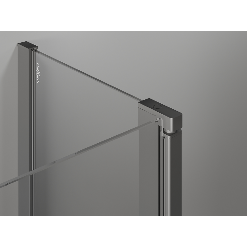 Mexen Mist vijfhoekige douchecabine scharnierend 100 x 100 cm, transparant, gun metal - 8A8-100-100-95-00
