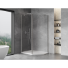 Mexen Mist cabina doccia pentagonale asimmetrica a battente 90 x 80 cm, trasparente, nichel spazzolato - 8A8-090-080-97-00