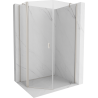 Mexen Mist vijfhoekige asymmetrische douchecabine 80 x 90 cm, transparant, geborsteld nikkel - 8A8-080-090-97-00