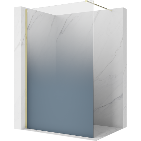 Mexen Kioto ścianka prysznicowa Walk-in 110 x 200 cm, ombre niebieska 8 mm, złota - 800-110-101-50-46