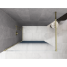 Mexen Kioto ścianka prysznicowa Walk-in 90 x 200 cm, ombre niebieska 8 mm, złota - 800-090-101-50-46