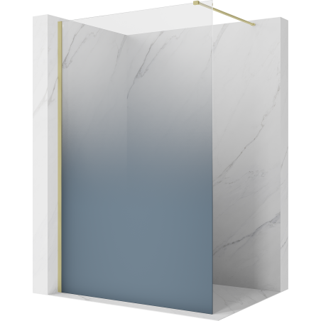Mexen Kioto ścianka prysznicowa Walk-in 110 x 200 cm, ombre niebieska  8 mm, złota szczotkowana - 800-110-101-55-46
