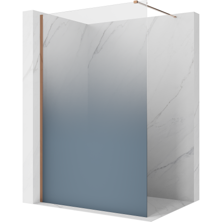 Mexen Kioto ścianka prysznicowa Walk-in 70 x 200 cm, ombre niebieska 8 mm, różowe złoto - 800-070-101-60-46