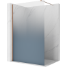 Mexen Kioto ścianka prysznicowa Walk-in 90 x 200 cm, ombre niebieska 8 mm, różowe złoto - 800-090-101-60-46