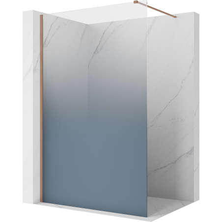 Mexen Kioto ścianka prysznicowa Walk-in 70 x 200 cm, ombre niebieska 8 mm, miedź szczotkowana - 800-070-101-65-46