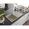 Mexen Bruno Granitspüle 1-Becken mit Abtropffläche und Küchenarmatur Duero, beige - 6513-69-671600-00