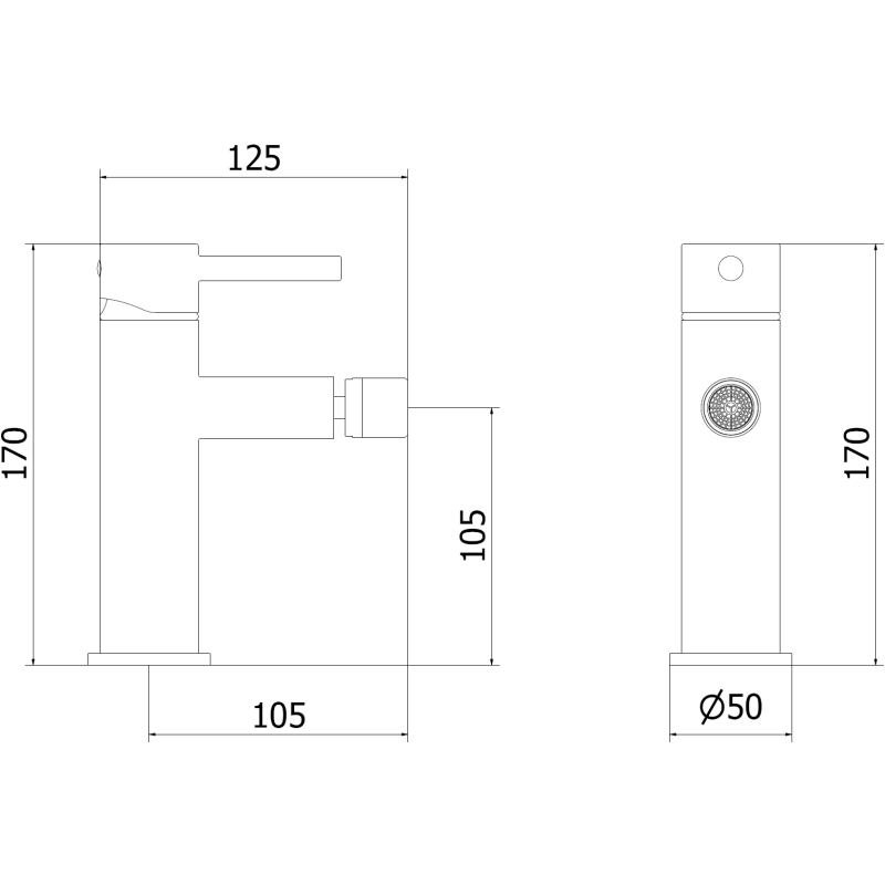 Mexen Elba rubinetto bidet nero - 74120-70