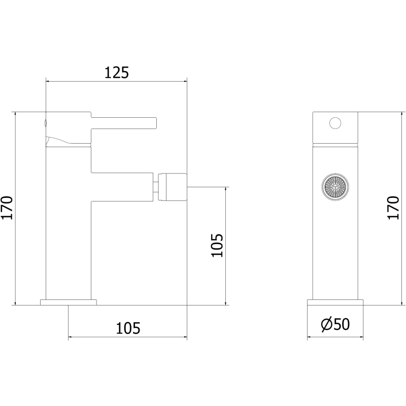 Mexen Elba kultainen bideehana - 74120-50