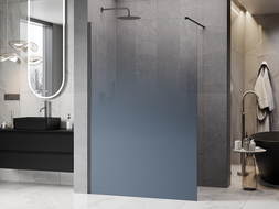 Mexen Kioto ścianka prysznicowa Walk-in 150 x 200 cm, ombre niebieska 8 mm, gun gray szczotkowany - 800-150-101-66-46