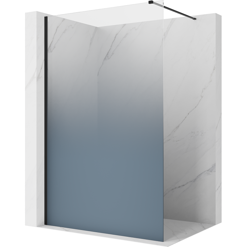 Mexen Kioto ścianka prysznicowa Walk-in 100 x 200 cm, ombre niebieska 8 mm, czarna - 800-100-101-70-46