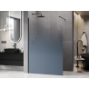 Mexen Kioto ścianka prysznicowa Walk-in 130 x 200 cm, ombre niebieska 8 mm, czarna - 800-130-101-70-46