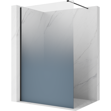 Mexen Kioto ścianka prysznicowa Walk-in 80 x 200 cm, ombre niebieska 8 mm, czarna - 800-080-101-70-46