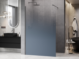 Mexen Kioto ścianka prysznicowa Walk-in 110 x 200 cm, ombre niebieska 8 mm, gun metal - 800-110-101-95-46